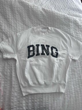 Anine Bing White Sweatshirt with short sleeve